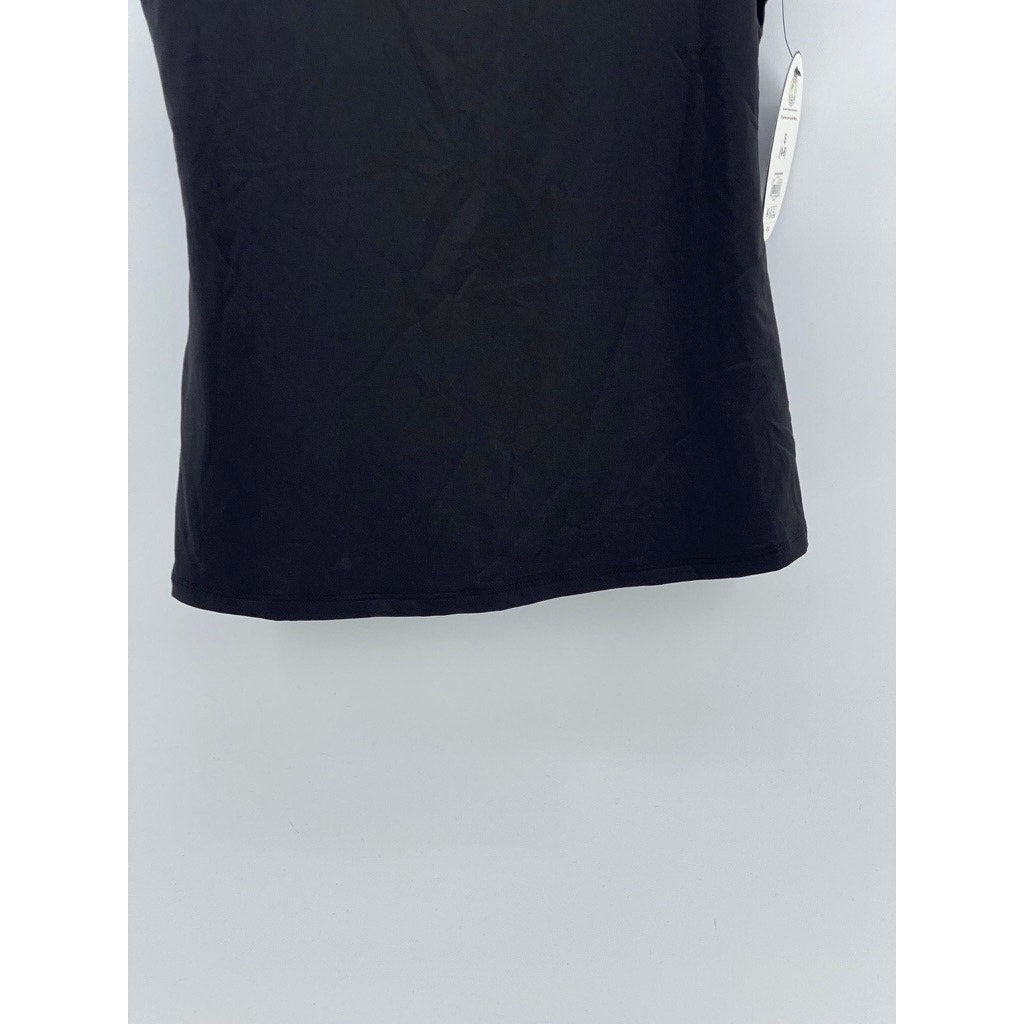 SCOOP Women's Black Scoop-Neck Rib Knit Sleeveless Top SZ S