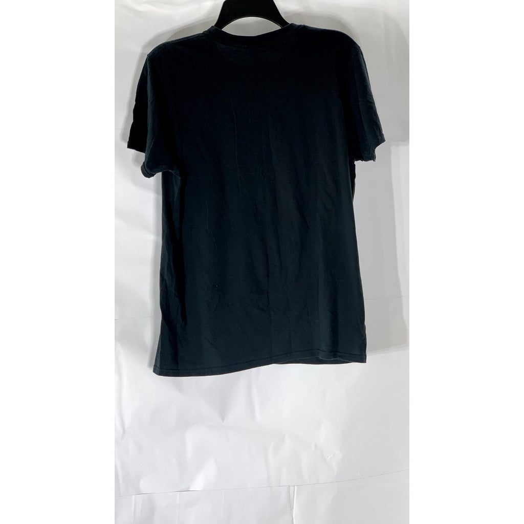 GILDAN Women's Black Graphic Crewneck Short Sleeve T-Shirt SZ M