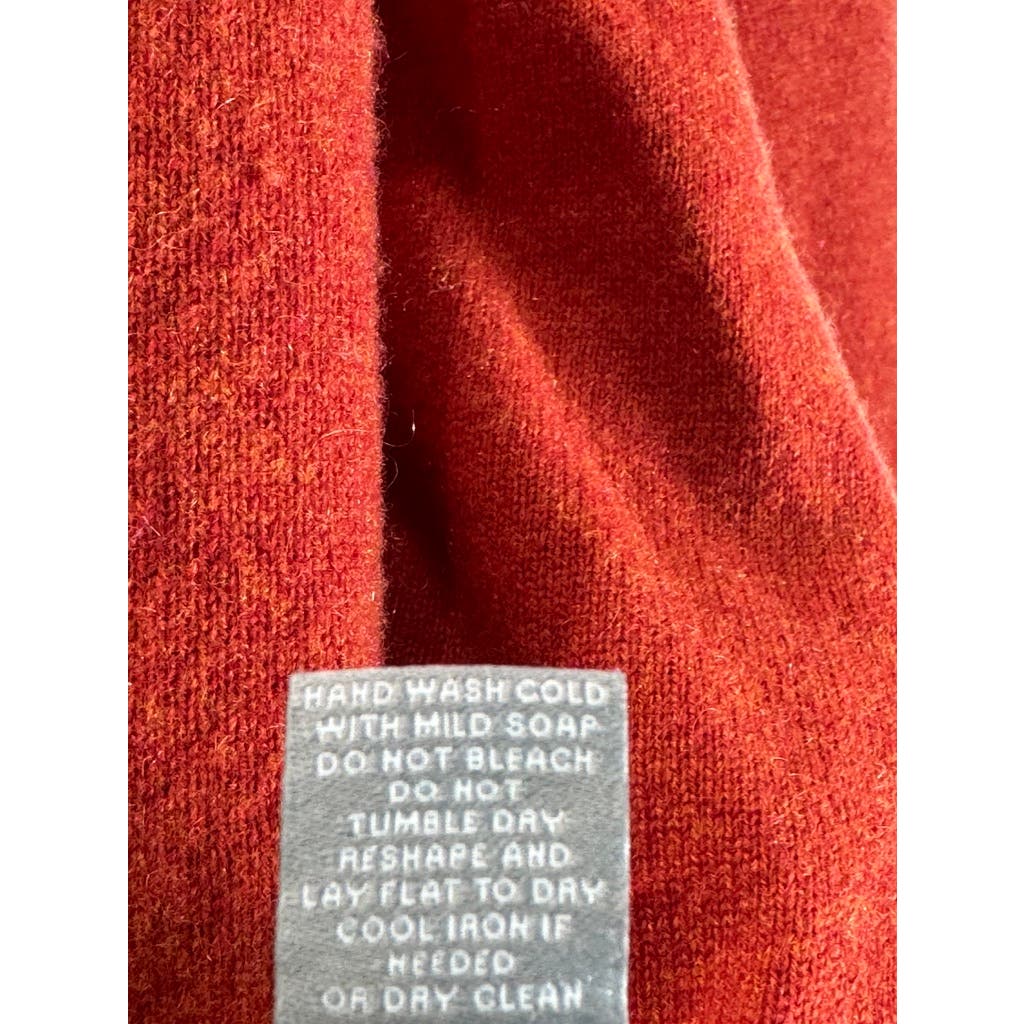 NEIMAN MARCUS Men's Orange Cloud Cashmere V-Neck Pullover Sweater SZ 2XL