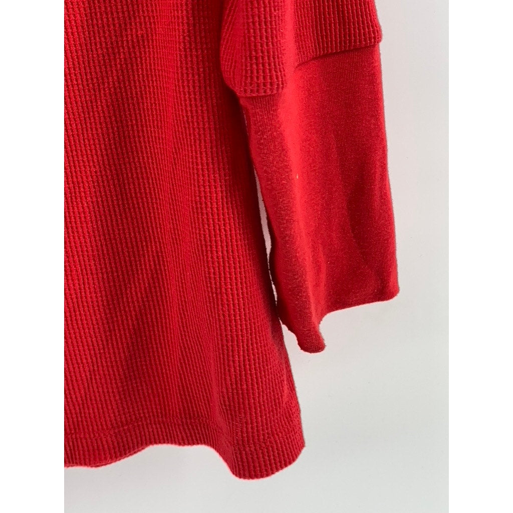 TOMMY HILFIGER Women's Red Cowl-Neck Long Sleeve Sweater SZ L