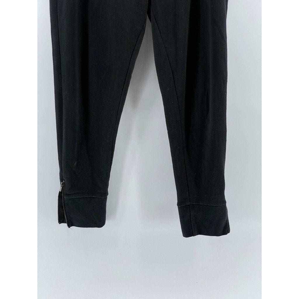 ABERCROMBIE & FITCH Men's Black Drawstring Zipper-Hem Pull-On Sweatpants SZ M