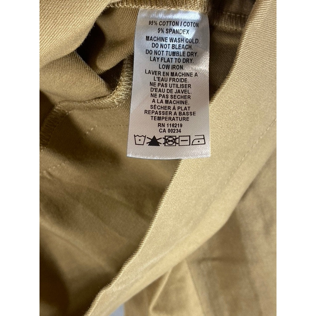 STEVEN ALAN Women's Tan Button-Up Long Sleeve Shirt Jacket SZ M