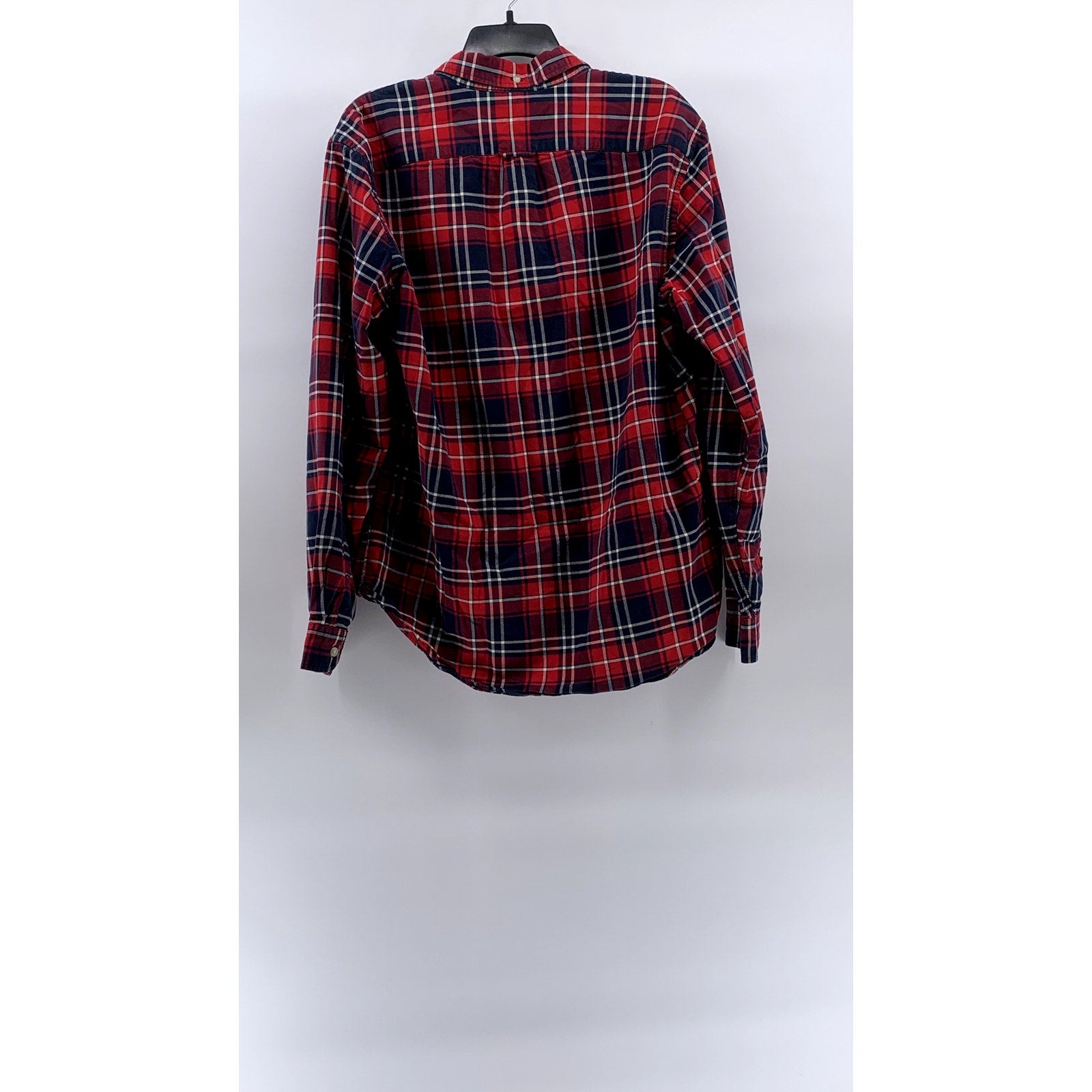 J.CREW Men's Red-Blue Plaid Vintage Oxford Button-Up Long Sleeve Shirt SZ L