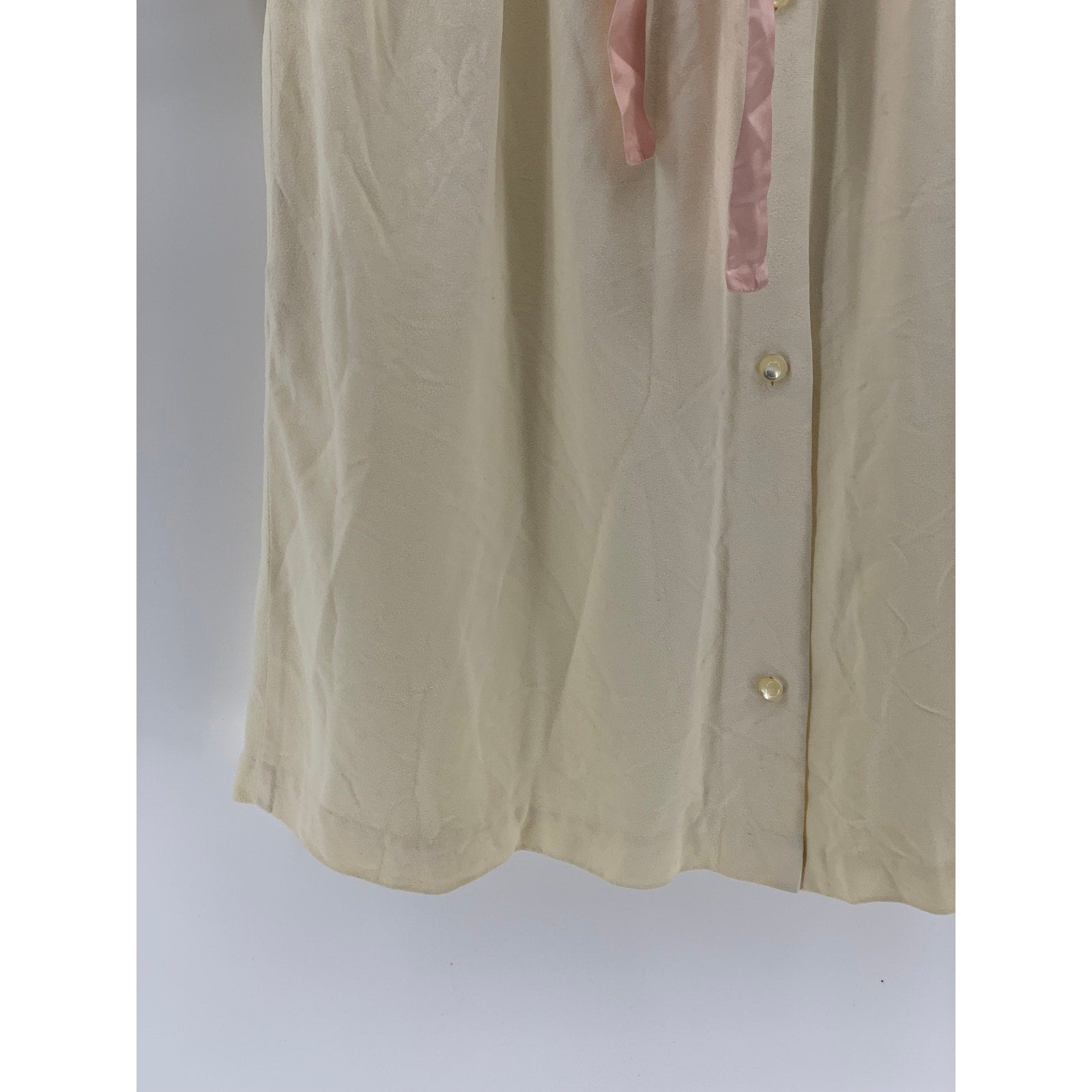 LISANNE Juniors' Vintage Cream Embroidered Floral Button-Up Midi Dress SZ M