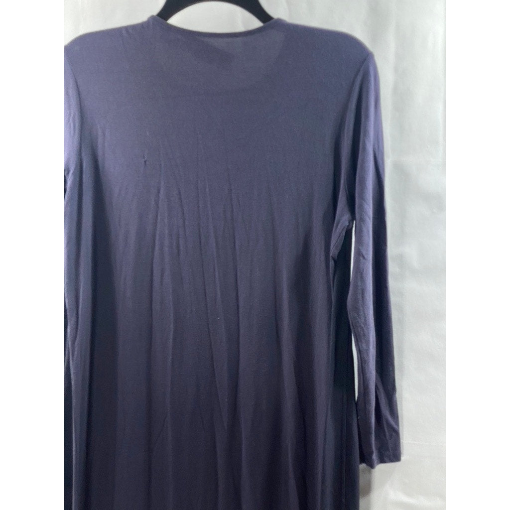 PASHMINA Women's Navy Blue Crewneck Layered Long Sleeve Maxi Dress SZ M