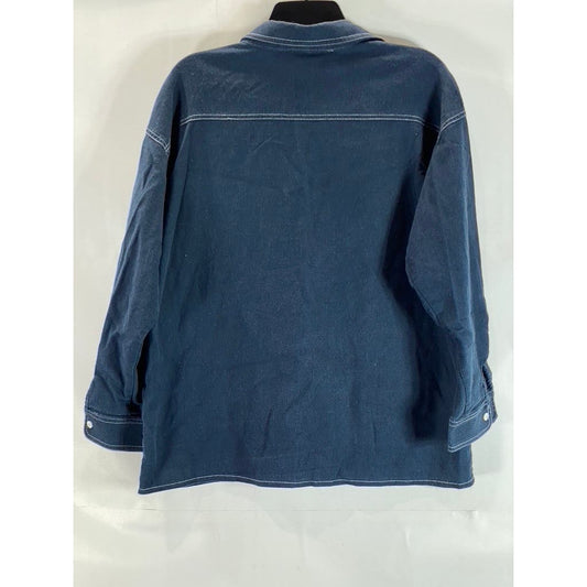 OAK + FORT Men's Blue Denim Button-Up Long Sleeve Shirt SZ M