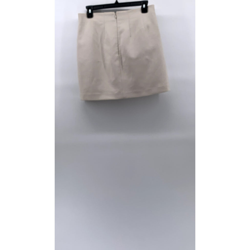 BABATON Women's Beige Straight Mini Skirt SZ 8