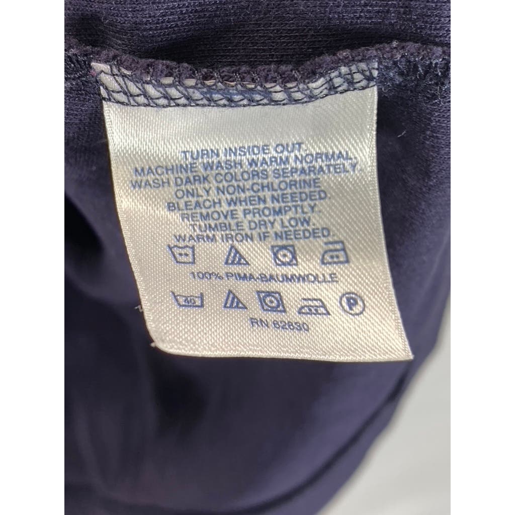 LANDS' END Men's Tall Navy Supima Cotton Short Sleeve Polo Shirt SZ L/T