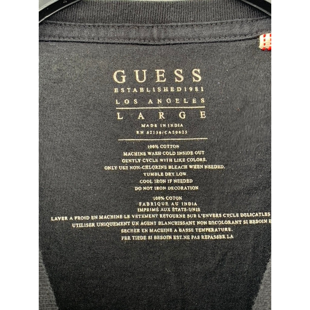 Men's Black Alameda County Graphic Crewneck Short Sleeve Casual T-Shirt SZ L