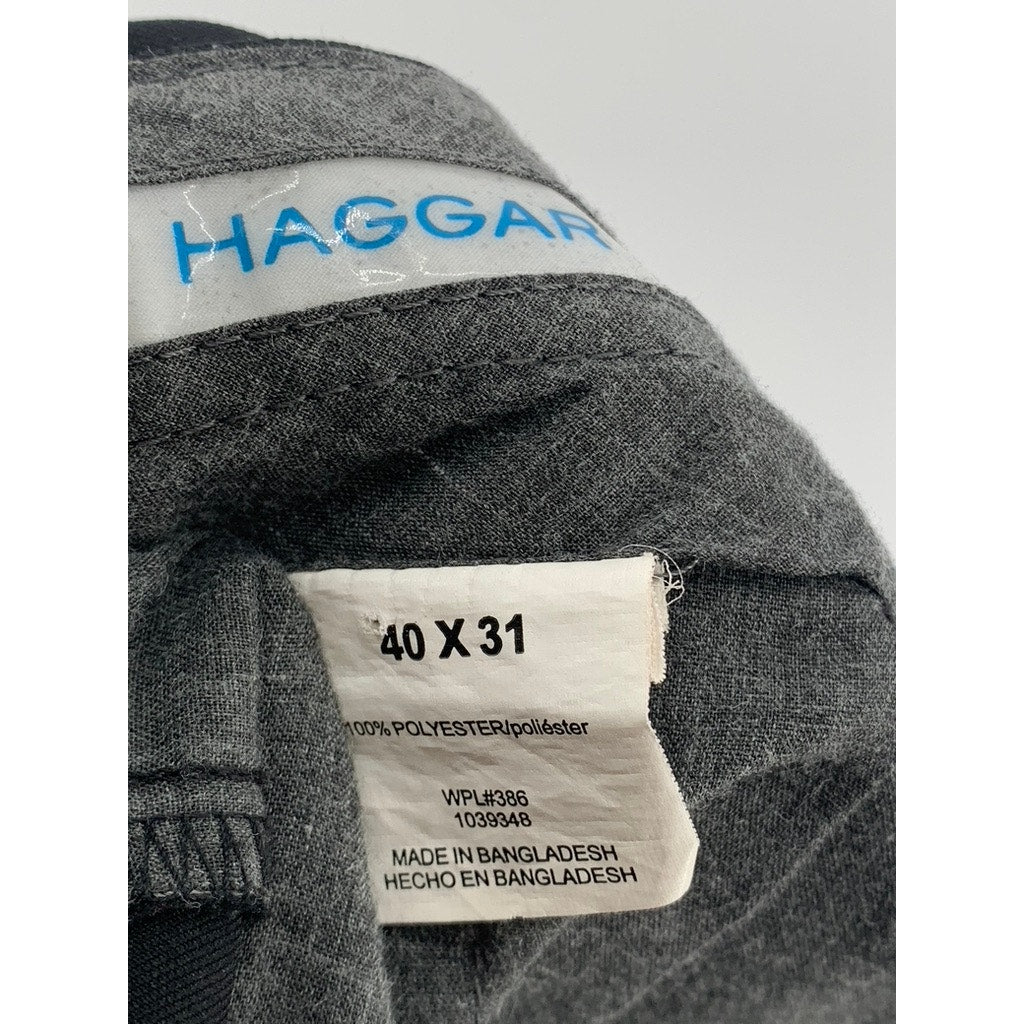 HAGGAR Men's Black Cool18 Pro Classic-Fit Straight-Leg Pant SZ 40X31