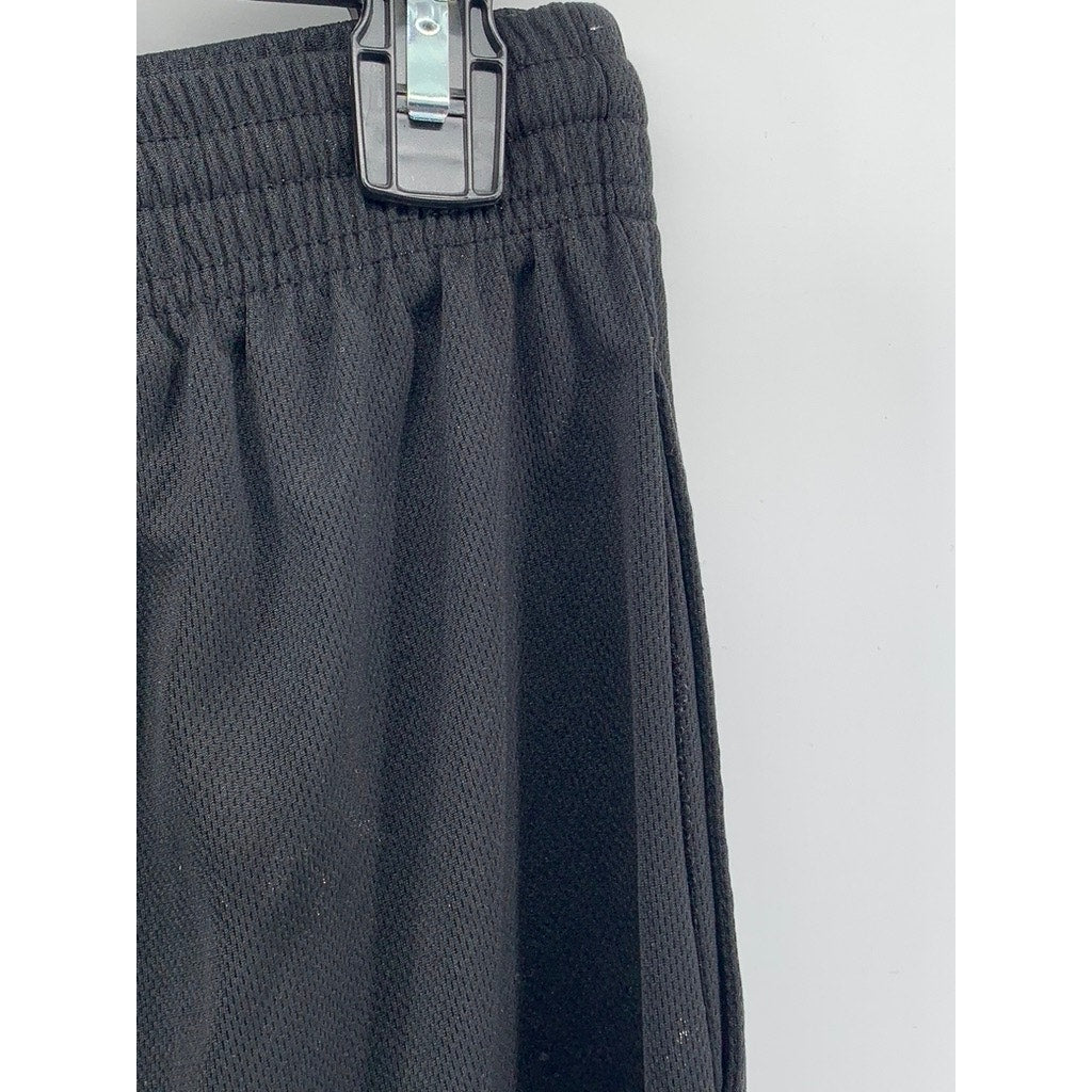 UNIPRO Men's Black Solid Elastic Waist Pull-On Mesh Basketball Shorts SZ M