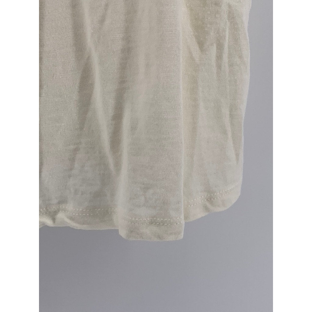 ELLA MOSS Women's Cream Lace Ruffle Trim Short Sleeve Top SZ XL