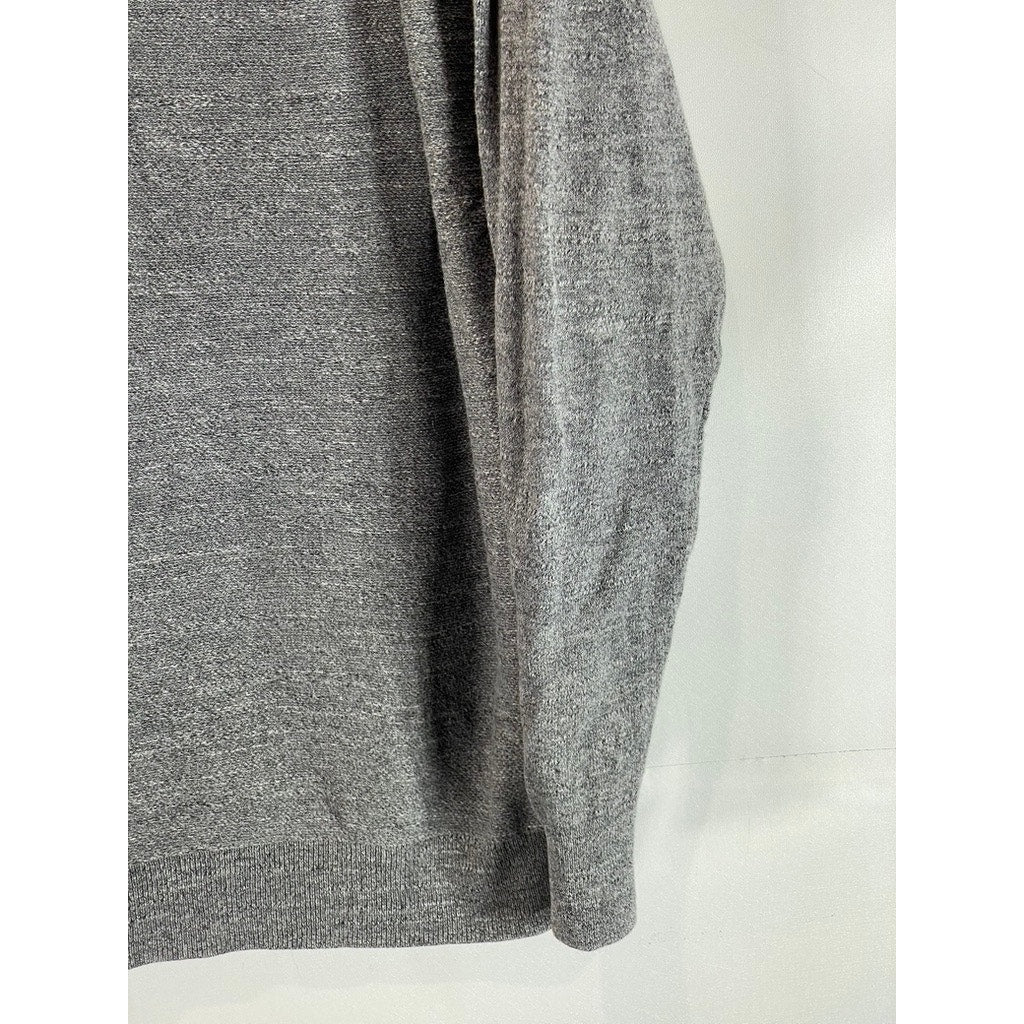J. CREW Men's Gray Heathered Cotton Quarter-Zip Pullover Sweater SZ 2XL
