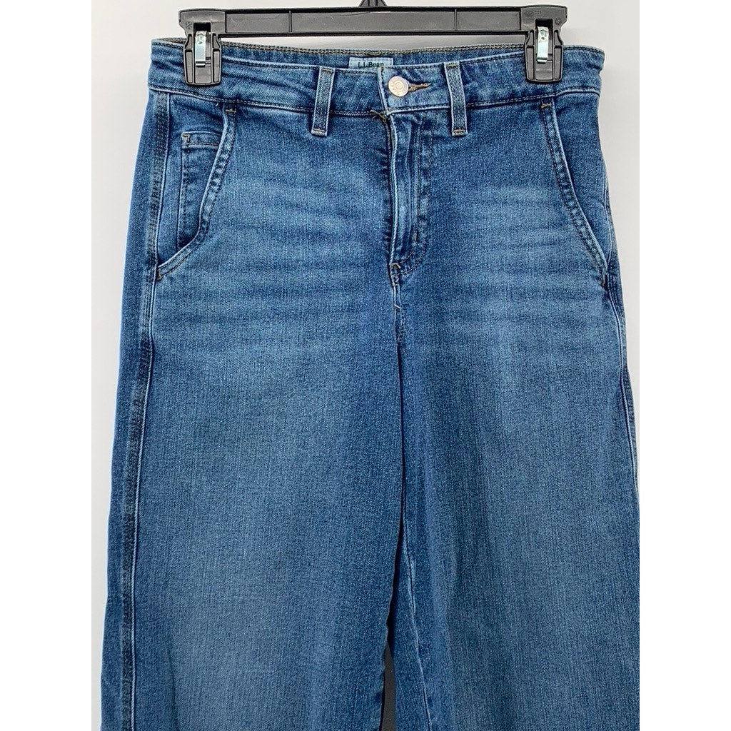 L.L.BEAN Women's Medium Tall Blue 207 Vintage High-Rise Wide-Leg Jeans SZ 2 M/T