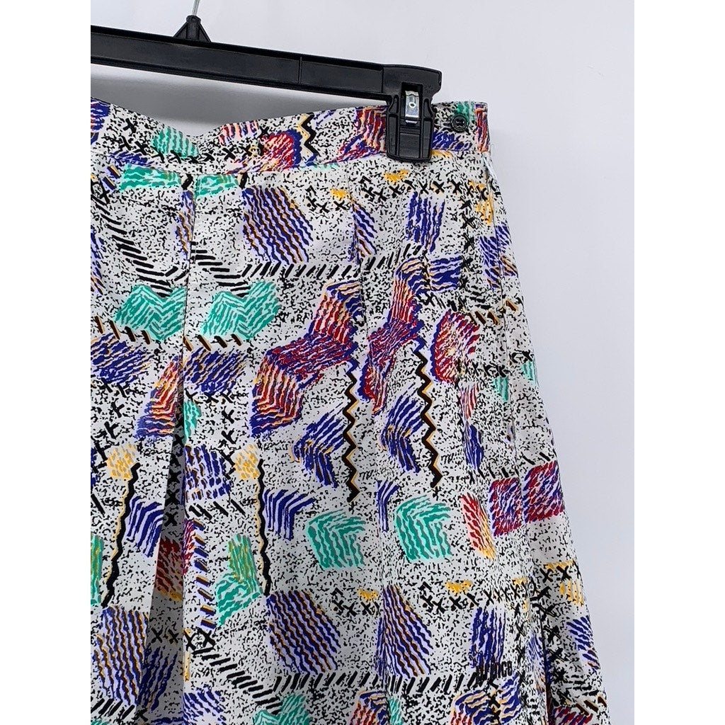PRINCE SPORTSWEAR Women's Vintage 90's Multi Printed Pleated Tennis Skirt SZ 10