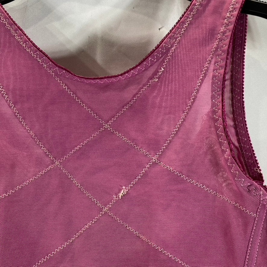 UNBRANDED Women's Pink Hook and Bar Corset Cropped Tank Top SZ S