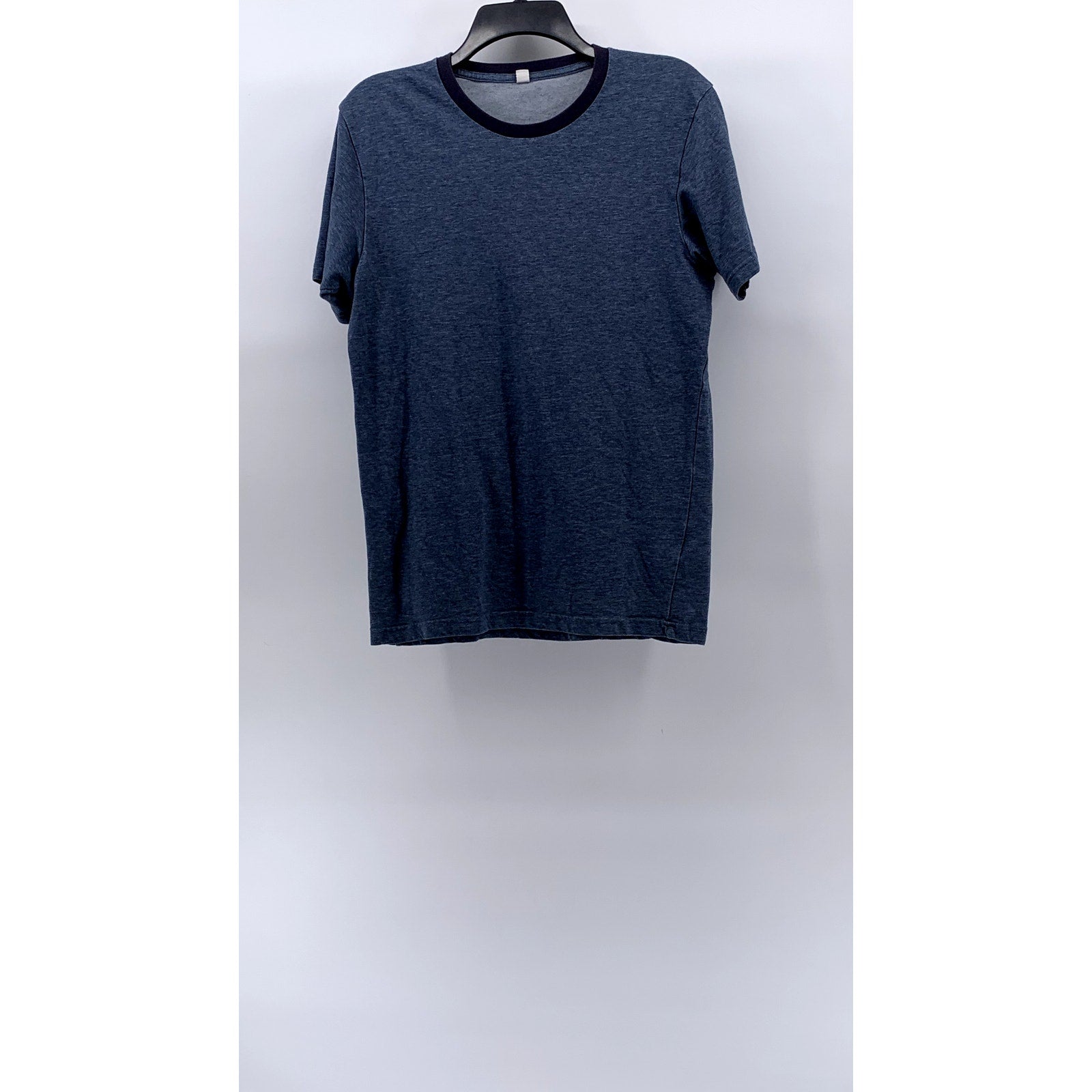 UNIQLO Men's Blue-Navy Trim Crewneck Short Sleeve Casual T-Shirt SZ M