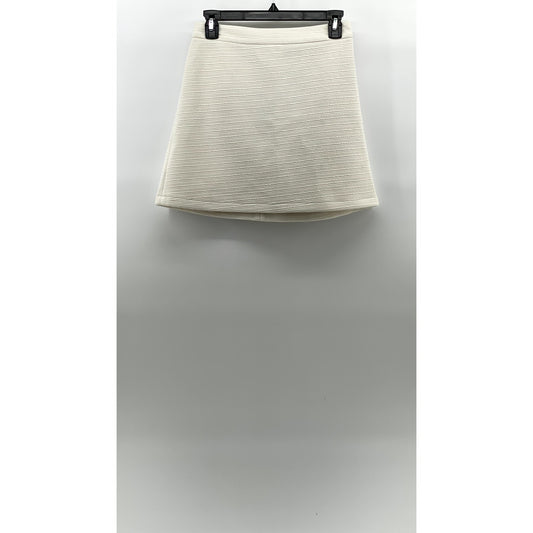 SPORTSGIRL Women's White Textured Pull-On A-Line Pocketless Mini Skirt SZ XS