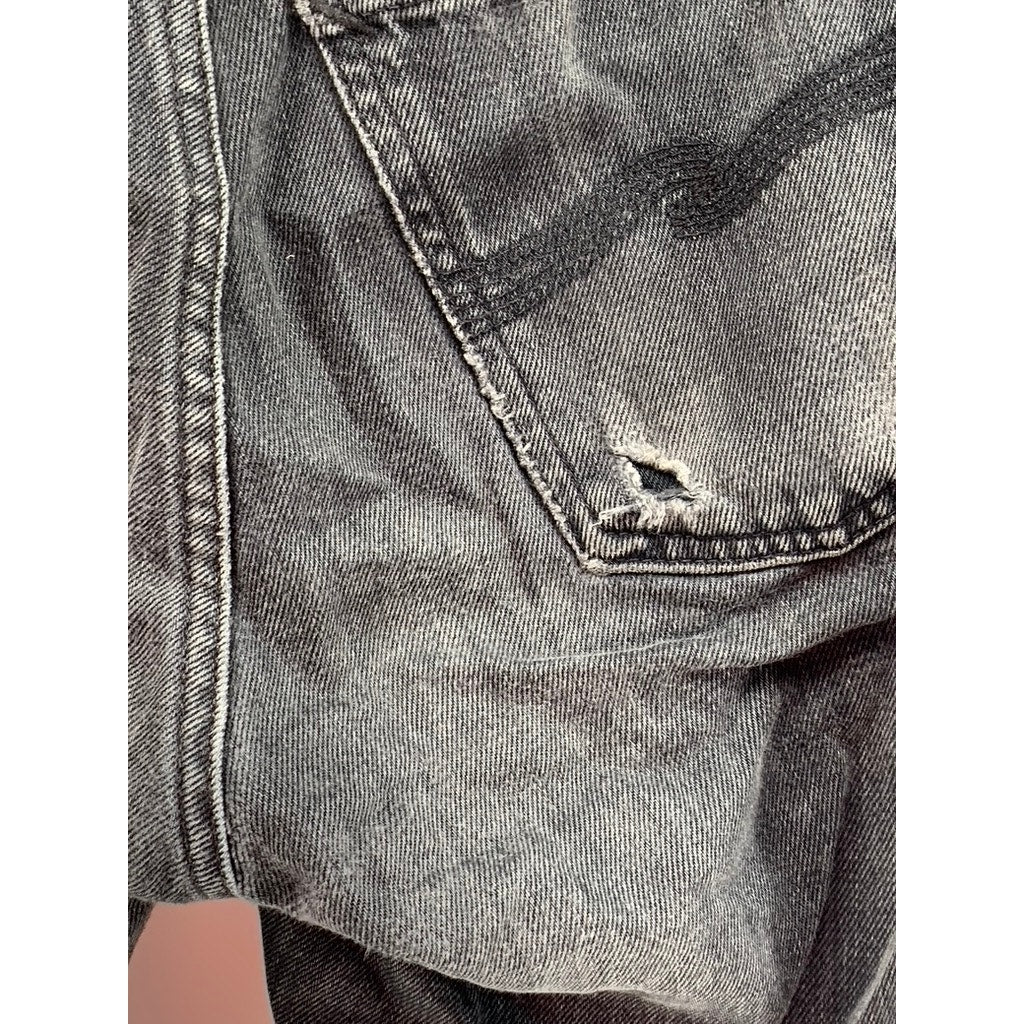 NUDIE JEANS CO Men's Black Denim Slim-Leg Jeans SZ 28X26