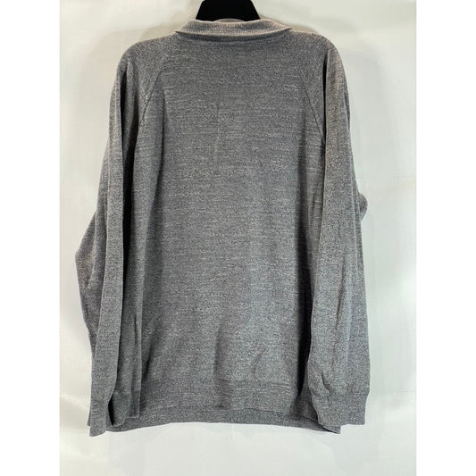 J. CREW Men's Gray Heathered Cotton Quarter-Zip Pullover Sweater SZ 2XL