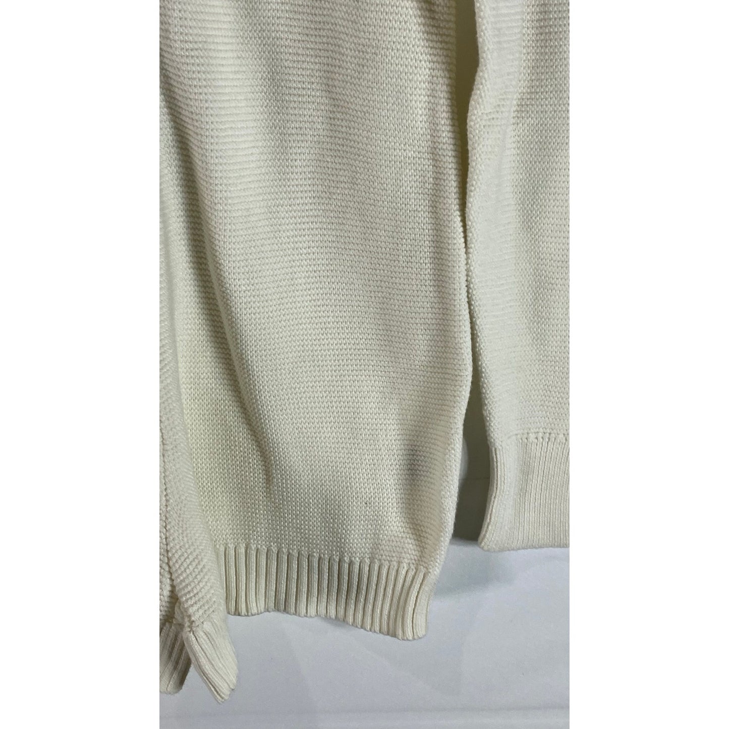 WEWOREWHAT Women's Beige Rib Knit Henley Long Sleeve Sweater Romper SZ S