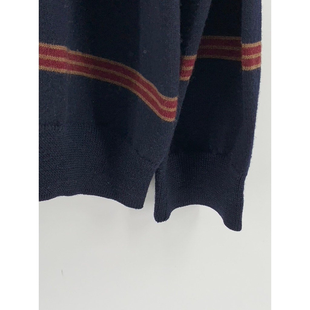 BROOKS BROTHERS 346 Men's Vintage Navy-Red Striped Wool Sweater SZ XL