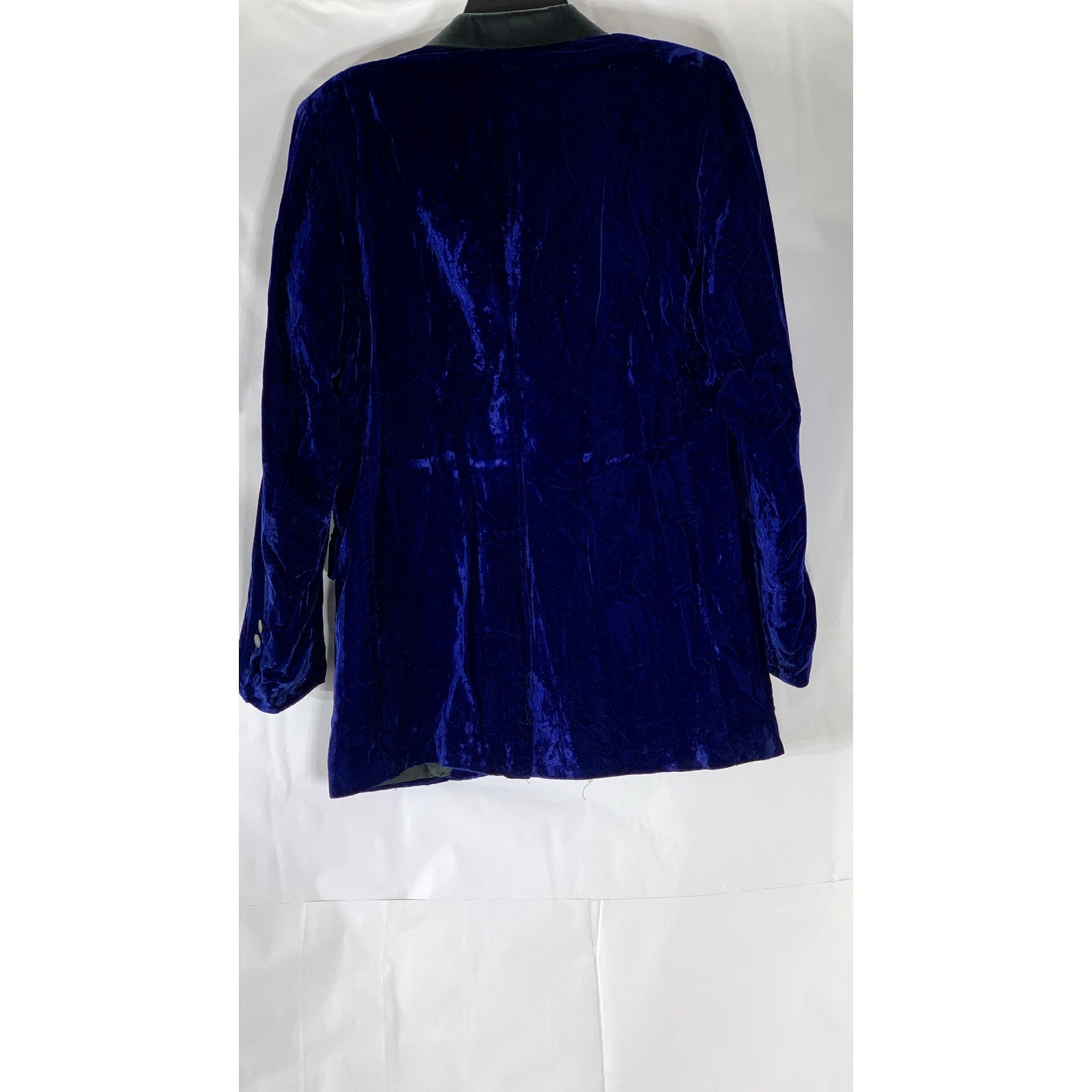 UNBRANDED Men's Royal Blue Velvet Notch Collar Two-Button Blazer SZ S