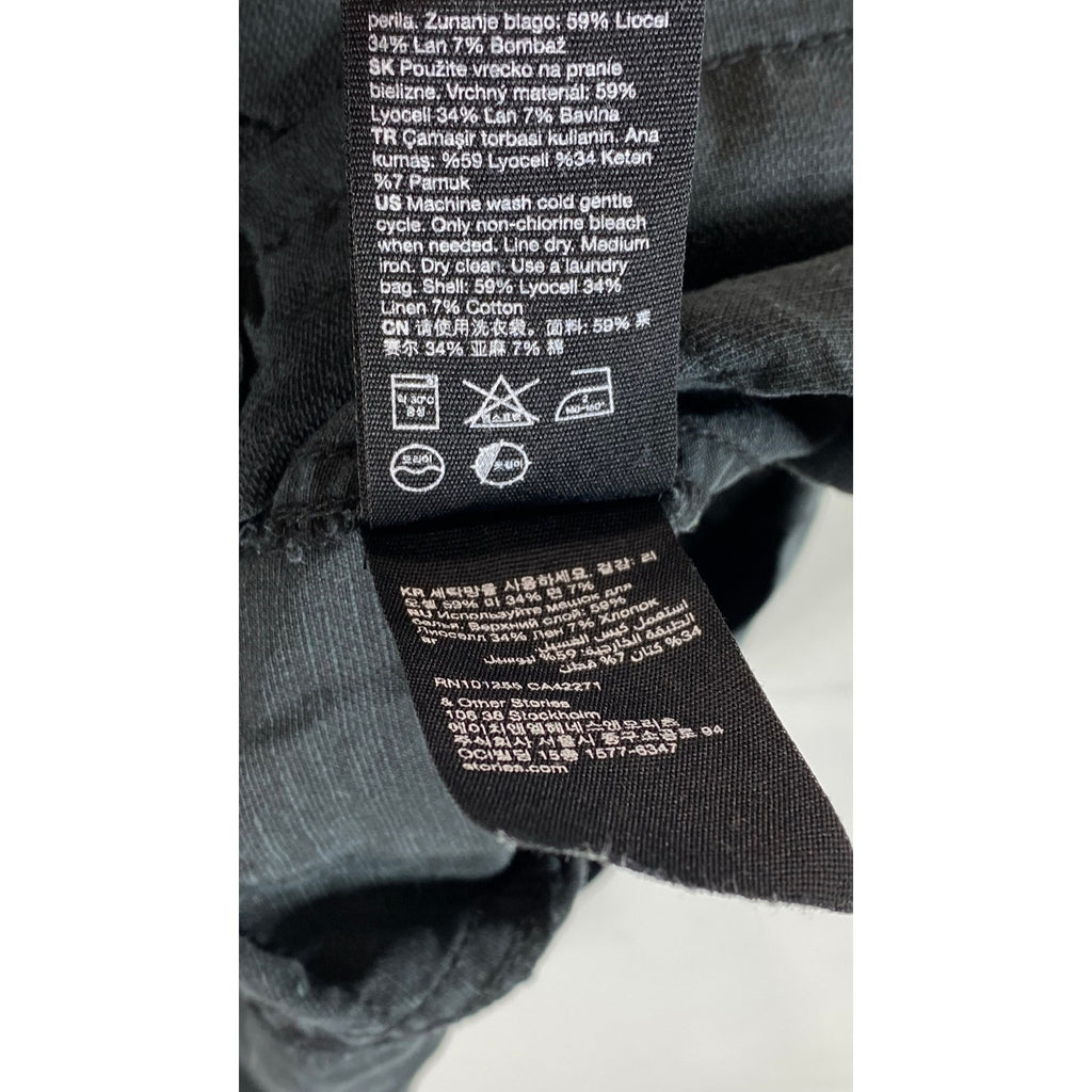 STOCKHOLM ATELIER Women's Black Short Sleeve Utility Tie-Waist Mini Dress SZ 2