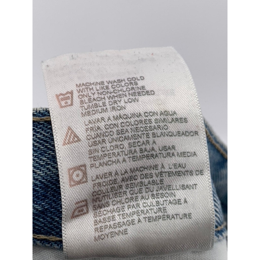 DICKIES Men's Light Blue Denim Distressed Straight-Leg Regular-Fit Jeans SZ 34