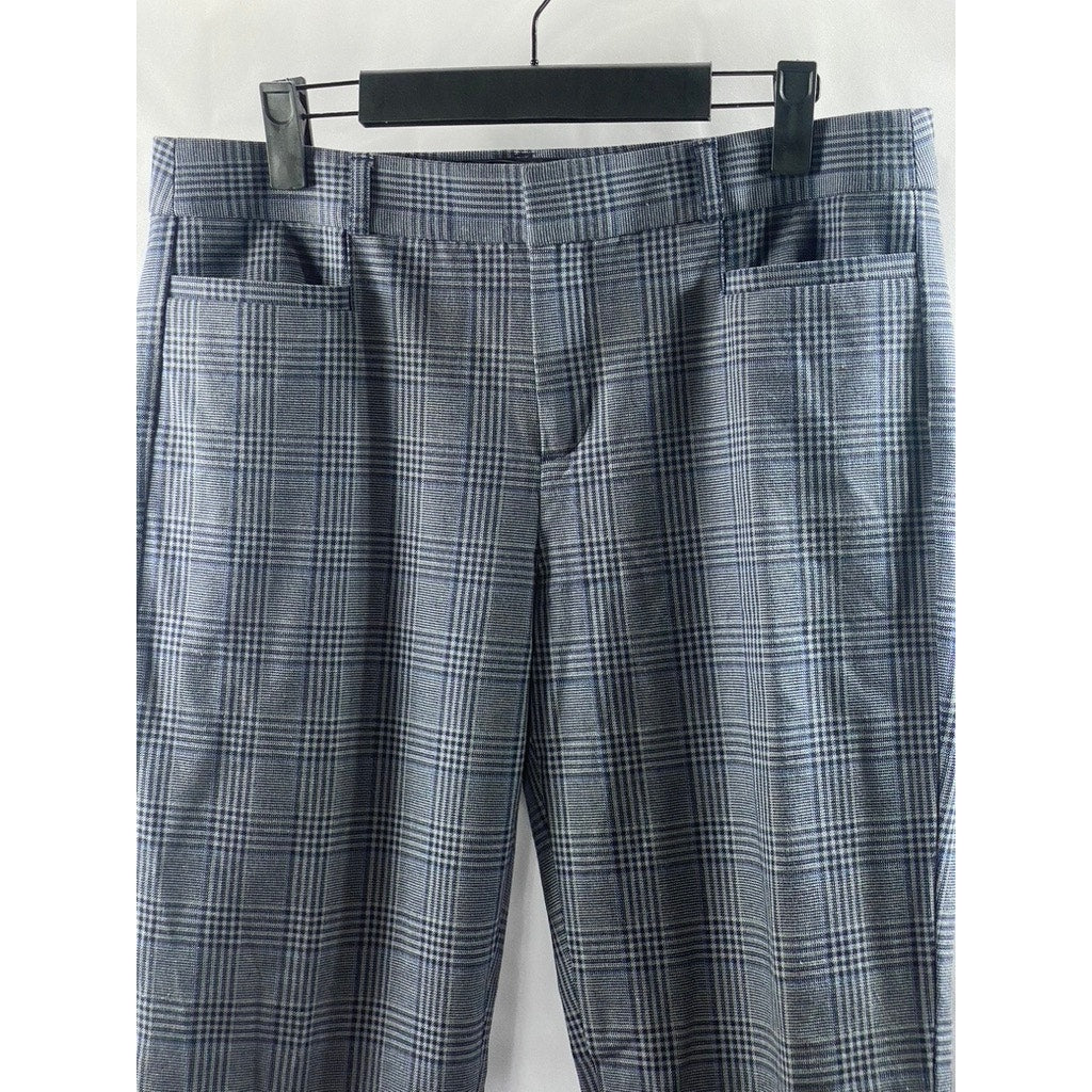 BANANA REPUBLIC Women's Blue Plaid Sloan Slim-Fit Ankle Pant SZ 6