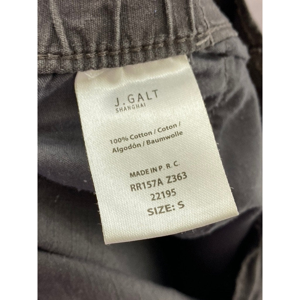 J.GALT Women's Gray Mid-Rise Straight-Leg Relaxed Fit Kyle Cargo Pants SZ S