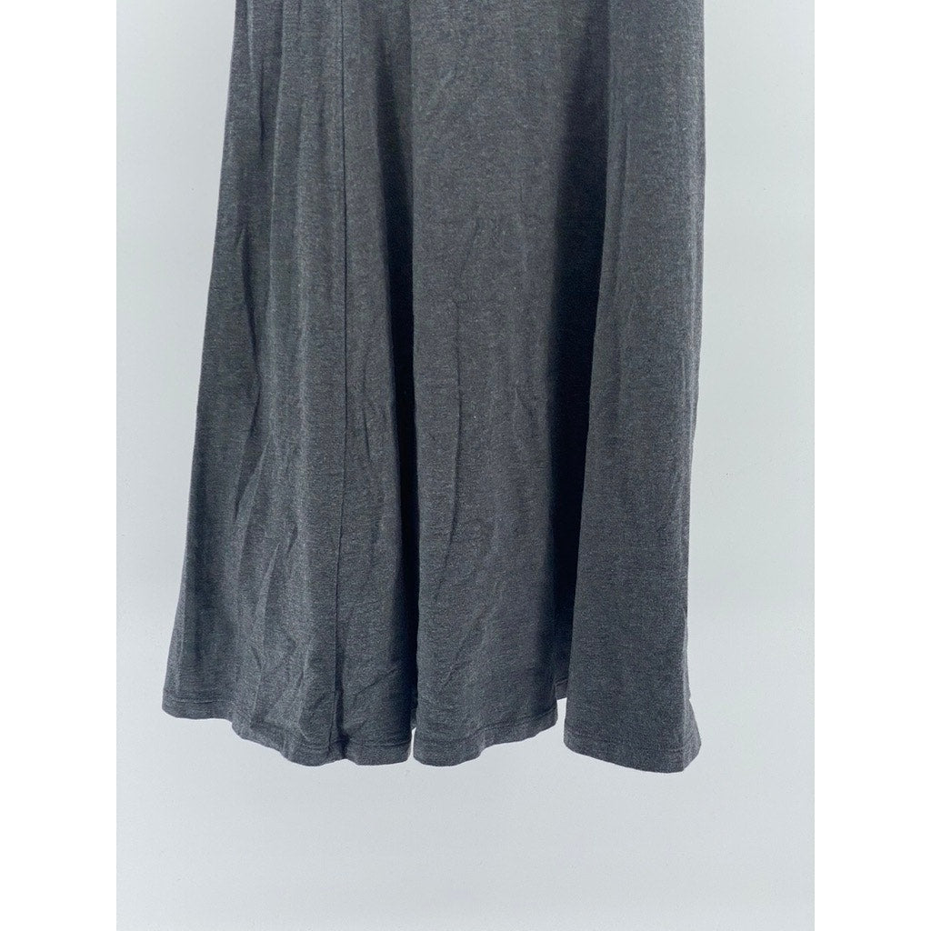 UNIQLO Women's Charcoal Gray Crewneck Sleeveless Casual A-Line Midi Dress SZ XS