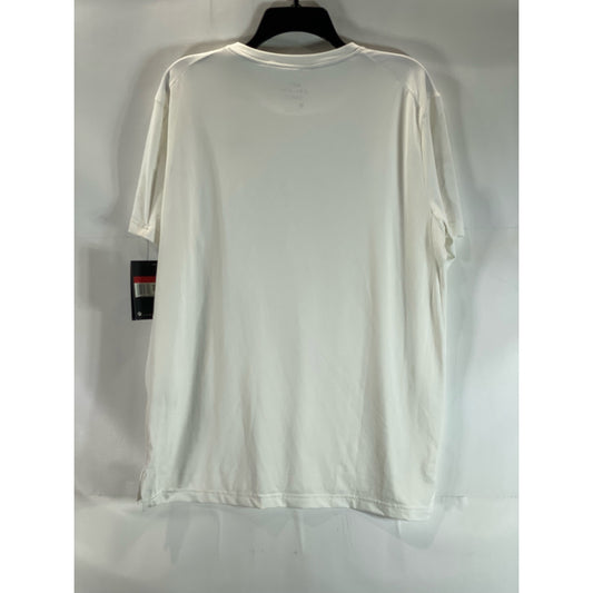 NIKE PRO Men's White Dri-Fit Crewneck Standard-Fit Short Sleeve T-Shirt SZ L