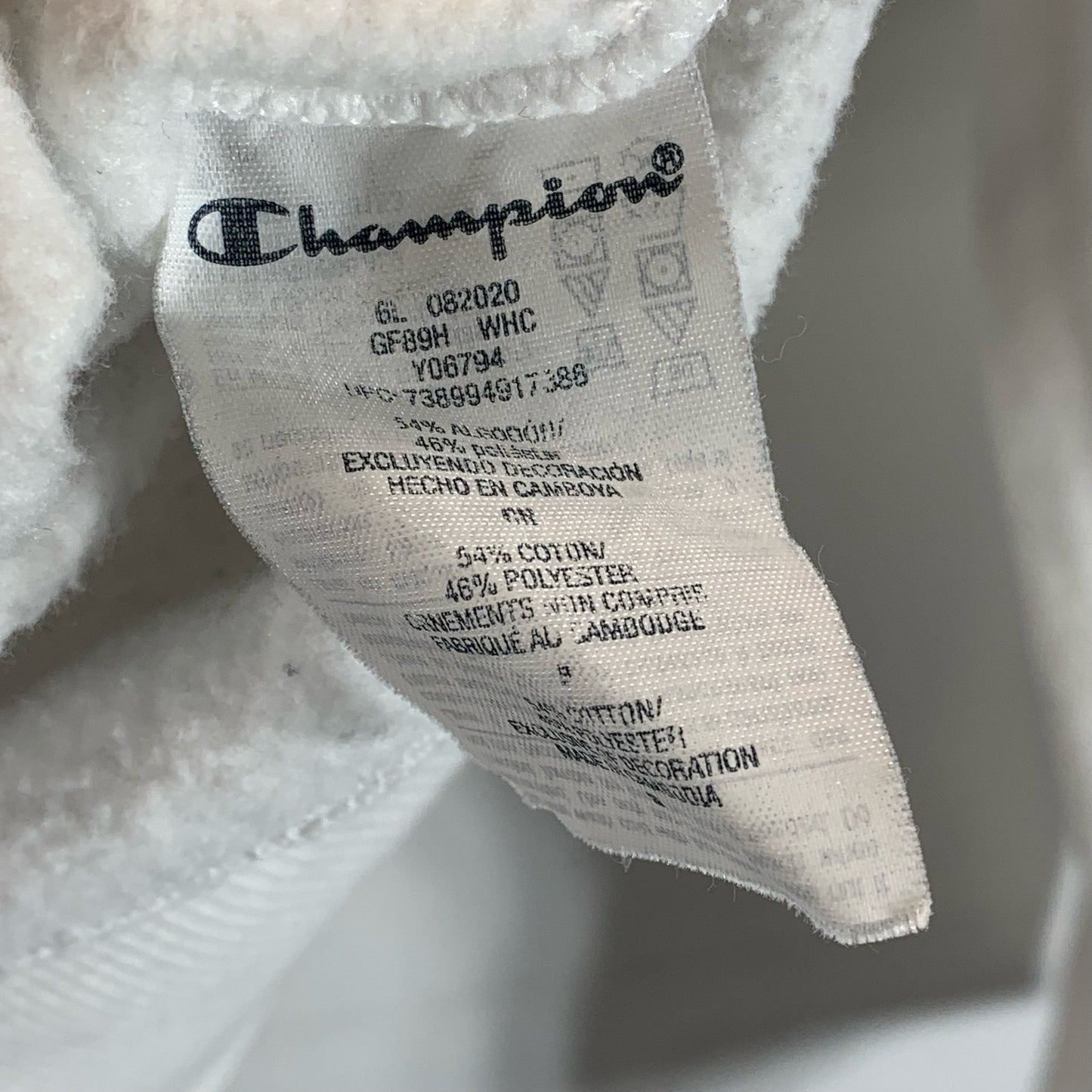 CHAMPION Authentic Athleticwear Men's White Powerblend Script Logo Hoodie SZ S