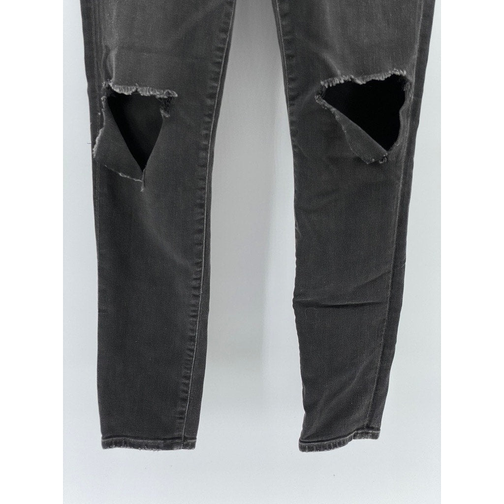 CITZENS OF HUMANITY Women's Washed Black Distressed High-Rise Skinny Jeans SZ 27