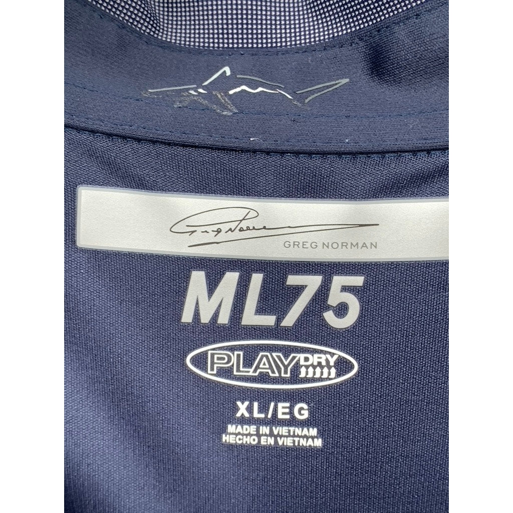 GREG NORMAN Men's Blue ML75 Play Dry Short Sleeve Polo Shirt SZ XL