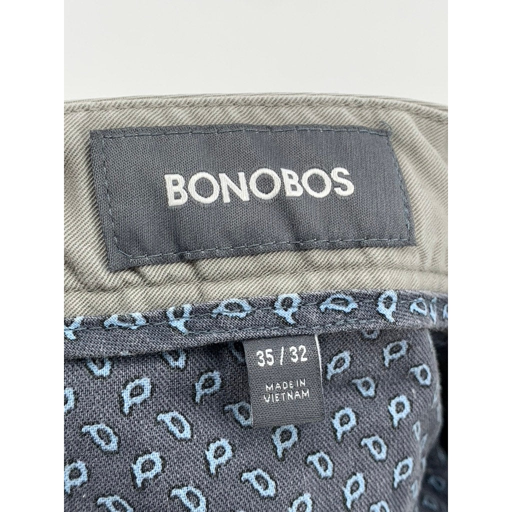 BONOBOS Men's Light Gray Straight-Leg Chino Pants SZ 35X32