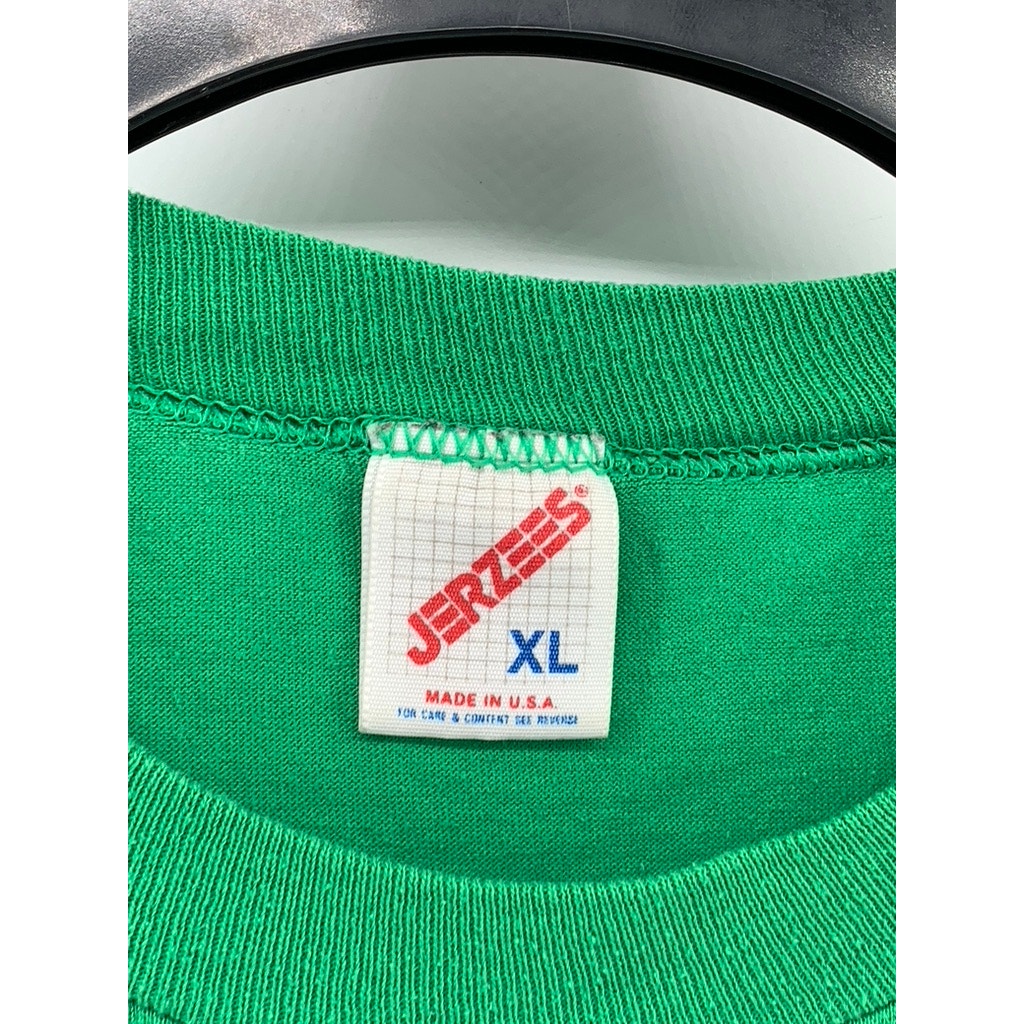 JERZEES Men's Green Vintage Crewneck Short Sleeve T-Shirt SZ XL