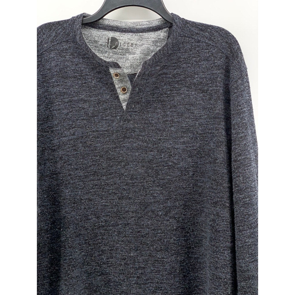 NICOBY Men's Navy Heather Long Sleeve Henley Shirt SZ XXL