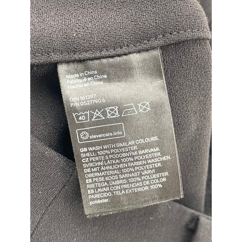 H&M Women's Black Solid Wide-Leg Relaxed-Fit Side-Zipper Dress Pants SZ 6