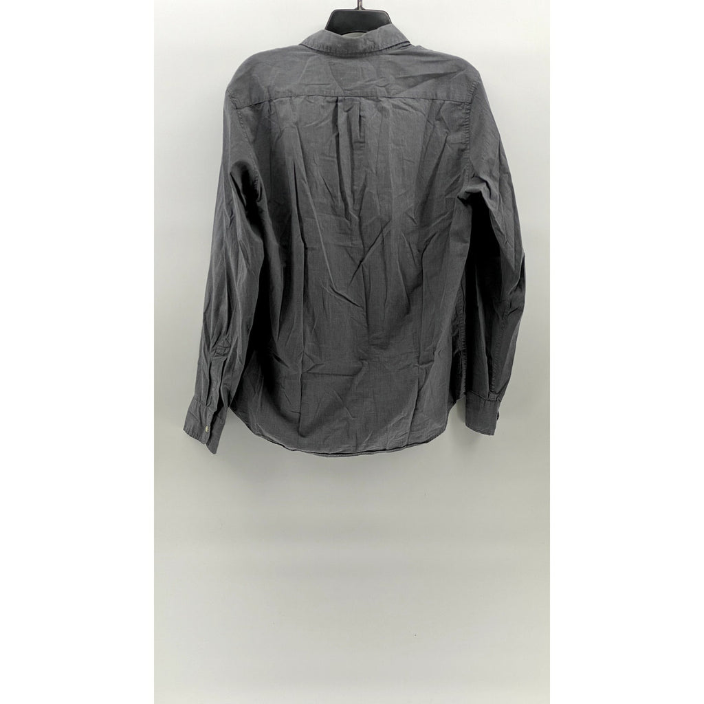 J.CREW Men's Gray Organic Cotton Slim-Fit Button-Up Long Sleeve Shirt SZ M