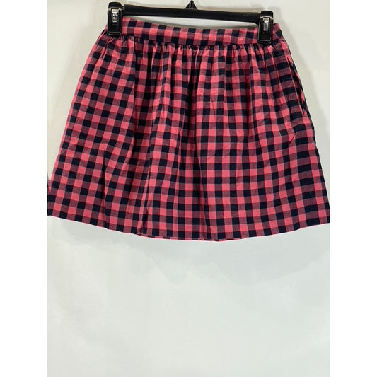 BROOKS BROTHERS Fleece Women's Red/Black Cotton Plaid Vintage Mini Skirt SZ 10