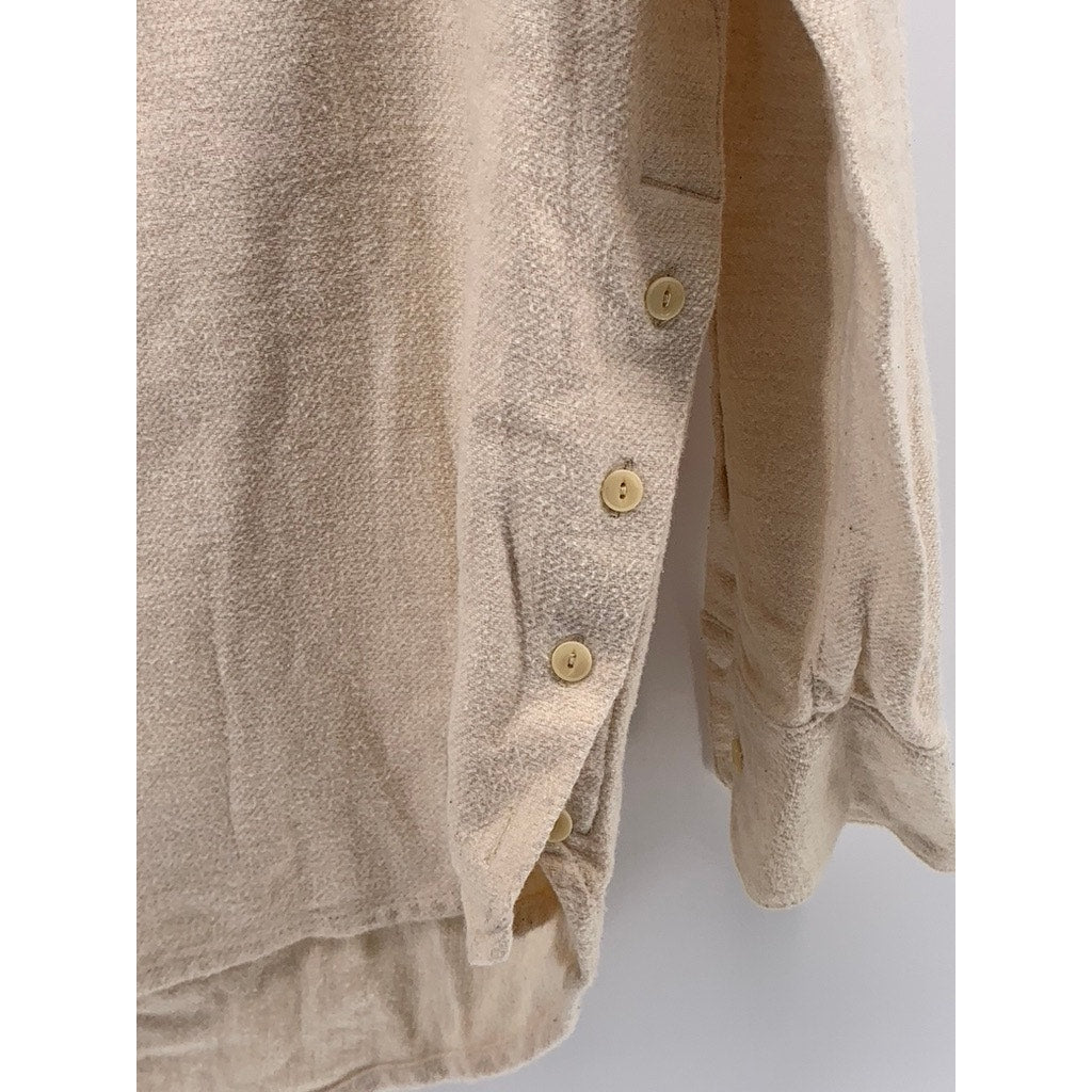 MADEWELL Women's Beige Cotton Button-Up Top SZ XS