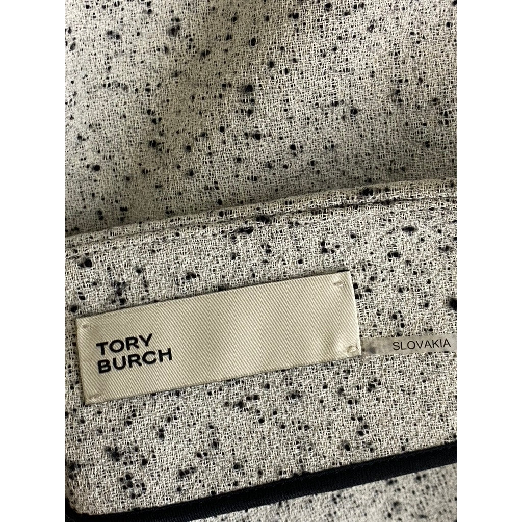 TORY BURCH Women's Gray Speckle Spring-Summer 2024 Sample Runway Kick Skirt SZ 2