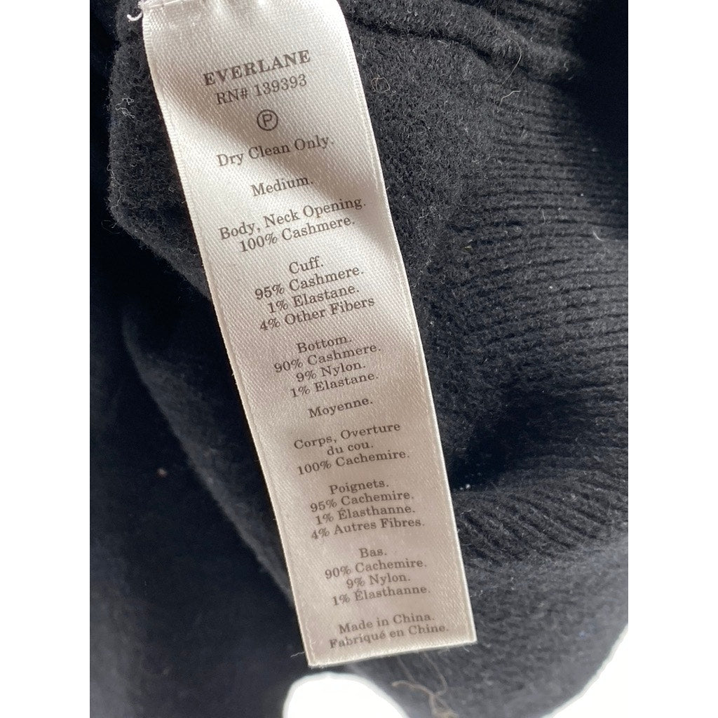 EVERLANE Women’s Black Classic Crewneck Cashmere Pullover Sweater SZ M