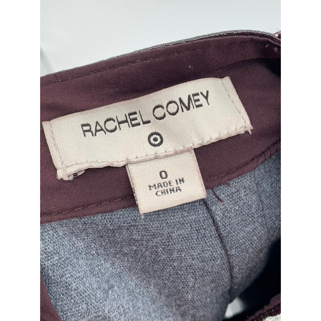 RACHEL COMEY Women's Wine Faux-Leather Snake Print Straight Midi Skirt SZ 0