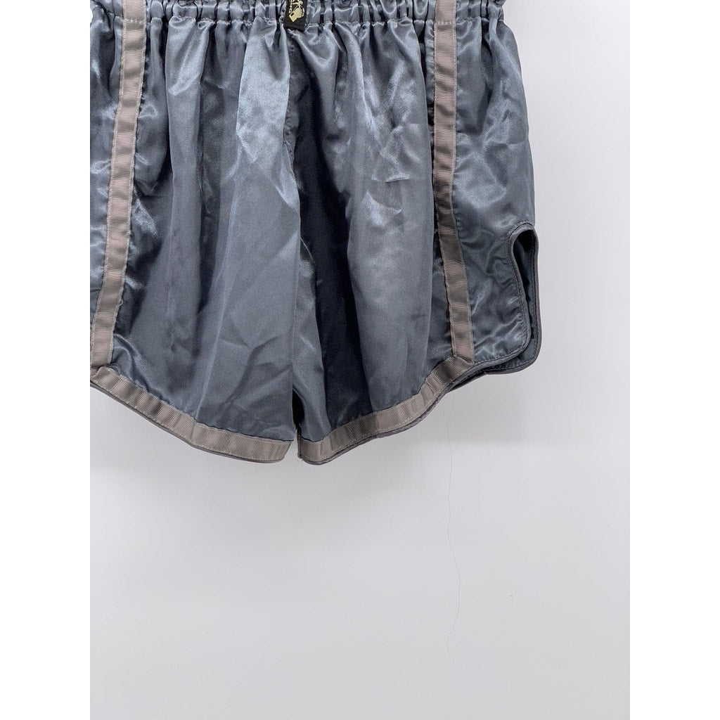 PK BOXING AMANPURI Men's Gray Smocked Pull-On Sport Maui Thai Boxing Shorts SZ L