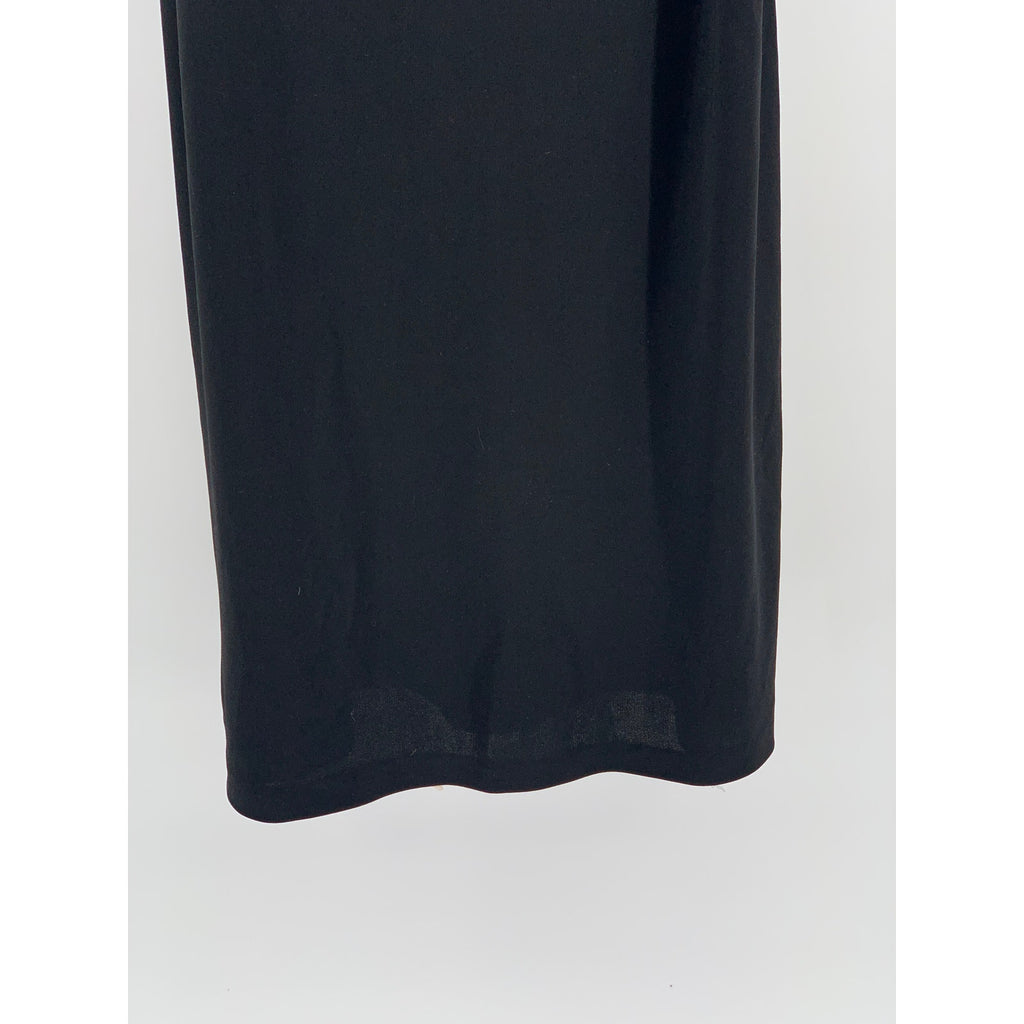 URBAN GIRL Women's Black Stamped Logo Scoop-Neck Spaghetti Strap Mini Dress SZ L