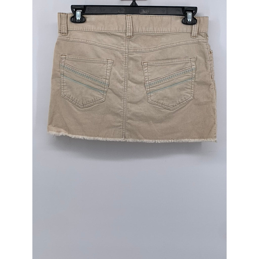 OLD NAVY Women's Beige Corduroy Stretch A-Line Mini Skirt SZ 8