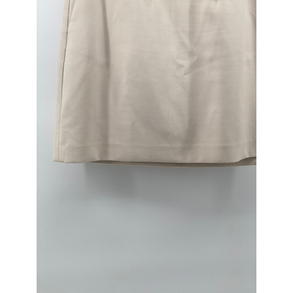 BABATON Women's Beige Straight Mini Skirt SZ 8